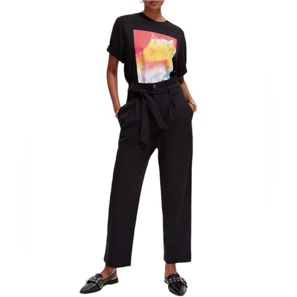 Scotch & Soda Daisy High-rise Paper Bag Pants Winter Edition Black Size Small